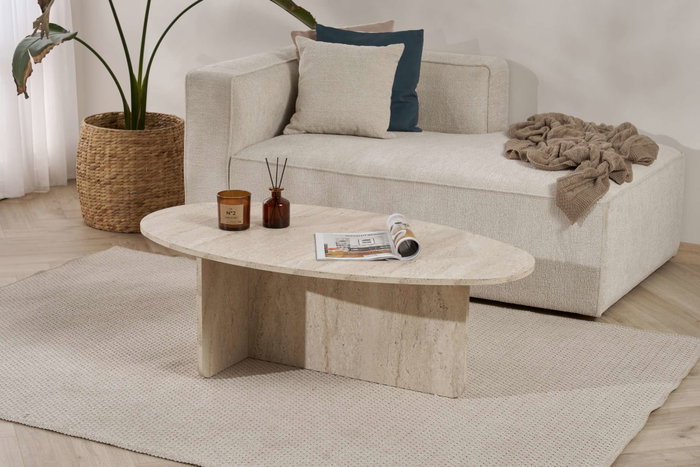 Hanah Home Orba - Travertino Mesa de Café